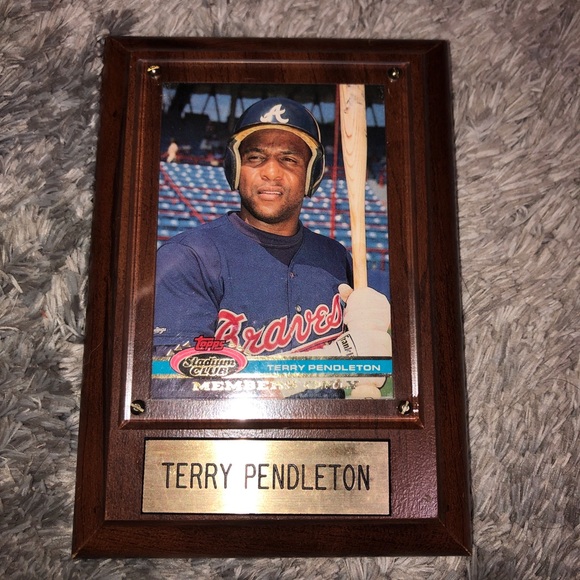 TERRY PENDLETON baseball card #BC2. ATLANTA BRAVES. Stadium Club Photo In Wood - Picture 3 of 5